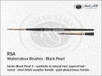 Pędzel okrągły do farb akwarelowych włosie syntetyczne + naturalne RSA Black Pearl, seria 2