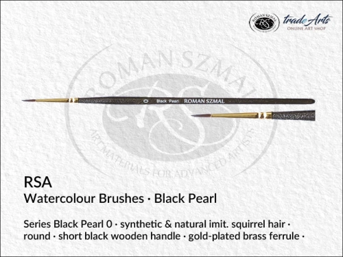 RSA Watercolour Round Synthetic Brushes Black Pearl 0, pędzle akwarelowe okrągłe syntetyczne RSA Black Pearl 0, RSA pędzle akwarelowe okrągłe syntetyczne Black Pearl 0,  pędzle akwarelowe Black Pearl, pędzle, akwarele, pędzle do akwareli,