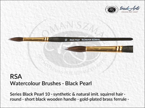 RSA Watercolour Round Synthetic Brushes Black Pearl 10, pędzle akwarelowe okrągłe syntetyczne RSA Black Pearl 10, RSA pędzle akwarelowe okrągłe syntetyczne Black Pearl 10,  pędzle akwarelowe Black Pearl, pędzle, akwarele, pędzle do akwareli,