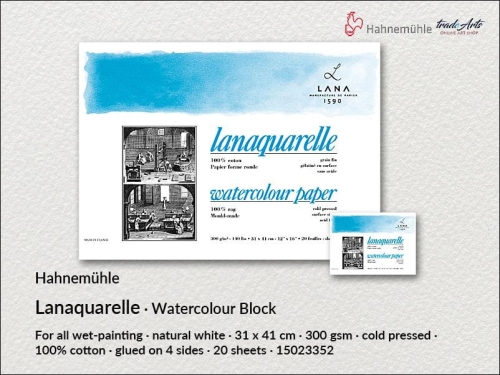 Hahnemühle Lanaquarelle Block CP 31 x 41 cm, blok akwarelowy  Lanaquarelle CP 31 x 41 cm Hahnemühle, Hahnemühle blok akwarelowy  Lanaquarelle CP 31 x 41 cm, Hahnemühle Lanaquarelle Watercolour, Lanaquarelle, bloki, akwarela,
