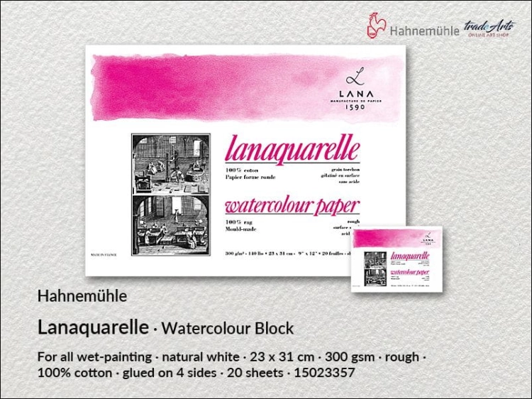 Hahnemühle Lanaquarelle Block Rough 23x31 cm, blok akwarelowy  Lanaquarelle Rough 23x31 cm Hahnemühle, Hahnemühle blok akwarelowy  Lanaquarelle Rough 23x31 cm, Hahnemühle Lanaquarelle Block, Lanaquarelle, bloki, akwarela,