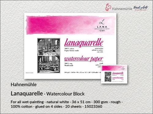 Hahnemühle Lanaquarelle Block Rough 36x51 cm, blok akwarelowy  Lanaquarelle Rough 36x51 cm Hahnemühle, Hahnemühle blok akwarelowy  Lanaquarelle Rough 36x51 cm, Hahnemühle Lanaquarelle Block, Lanaquarelle, bloki, akwarela,
