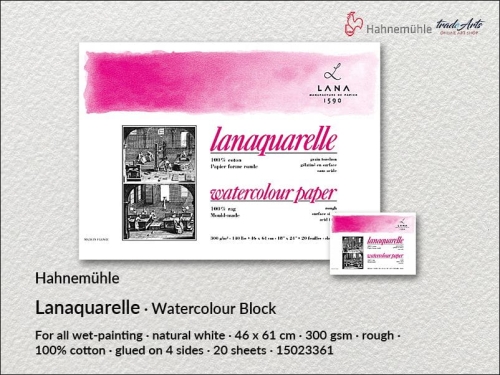 Hahnemühle Lanaquarelle Block Rough 46x61 cm, blok akwarelowy  Lanaquarelle Rough 46x61 cm Hahnemühle, Hahnemühle blok akwarelowy  Lanaquarelle Rough 46x61 cm, Hahnemühle Lanaquarelle Block, Lanaquarelle, bloki, akwarela,