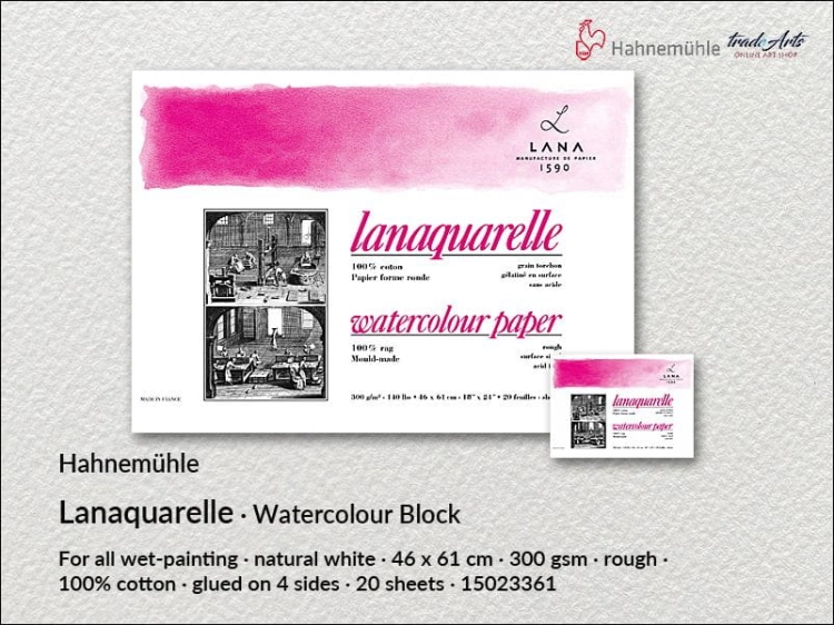 Hahnemühle Lanaquarelle Block Rough 46x61 cm, blok akwarelowy  Lanaquarelle Rough 46x61 cm Hahnemühle, Hahnemühle blok akwarelowy  Lanaquarelle Rough 46x61 cm, Hahnemühle Lanaquarelle Block, Lanaquarelle, bloki, akwarela,
