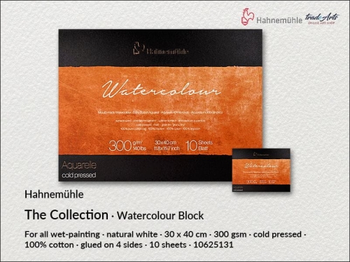 Hahnemühle Collection-Watercolour Block CP 30x40 cm, blok akwarelowy Collection-Watercolour CP 30x40 cm Hahnemühle, Hahnemühle blok akwarelowy Collection-Watercolour CP 30x40   cm, Hahnemühle Collection-Watercolour Block, bloki, akwarela,