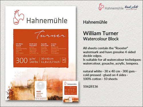 Hahnemühle Wiliam Turner Watercolour Block CP 30 x 40 cm, blok akwarelowy Wiliam Turner CP 30 x 40 cm Hahnemühle, Hahnemühle blok akwarelowy Wiliam Turner CP 30 x 40 cm, Hahnemühle Wiliam Turner Watercolour Block, bloki, akwarela,
