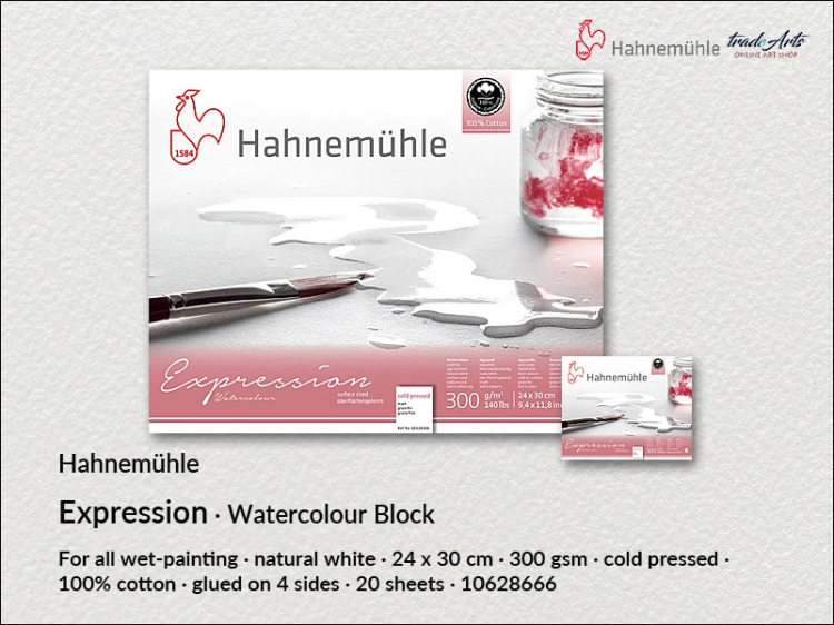 Hahnemühle Expression Watercolour CP 24 x 30 cm, blok akwarelowy 24 x 30 cm Expression Hahnemühle, Hahnemühle blok akwarelowy Expression 24 x 30 cm, Expression Hahnemühle Watercolour Block,  Expression Hahnemühle, bloki, akwarela,