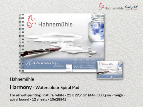 Hahnemühle Harmony Watercolour Pad Rough A4 Spiral, blok akwarelowy Rough A4 spirala Harmony Hahnemühle, Hahnemühle blok akwarelowy Rough A4 spirala, Harmony Hahnemühle Watercolour Pad, bloki, akwarela, bloki na spirali,