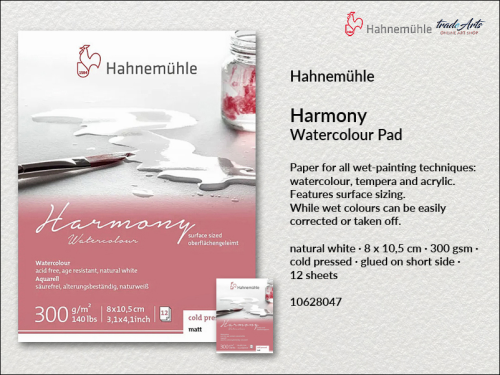 Hahnemühle Harmony Watercolour Pad 8 x 10,5 cm, blok akwarelowy 8 x 10,5 cm Harmony, Hahnemühle, Hahnemühle blok akwarelowy 8 x 10,5 cm, Harmony Hahnemühle Watercolour Pad,  Harmony &amp; Expression Hahnemühle, bloki, akwarela,