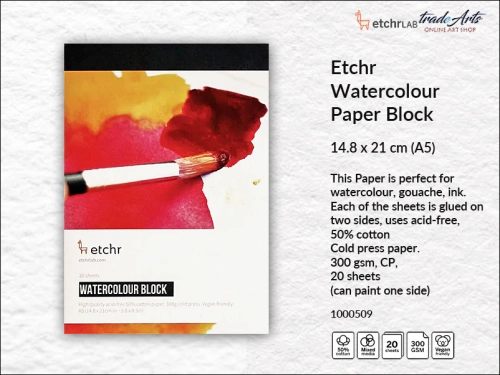 Etchr Lab A5 Paper Block CP 50% Cotton