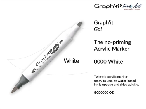 Graphit Go Acrylic Marker White 0000