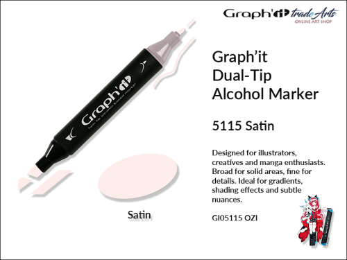 Graphit Alcohol Marker Dual-Tip Satin 5115,  marker alkoholowy dwustronny Graphit Satin 5115,  Graphit Satin 5115 marker alkoholowy dwustronny, markery alkoholowe, grafika, pisaki alkoholowe, Graphit markery,