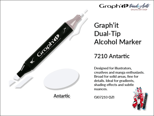 Graphit Alcohol Marker Dual-Tip Antartic 7210 marker alkoholowy dwustronny Graphit Antartic 7210,  Graphit Antartic 7210 marker alkoholowy dwustronny, markery alkoholowe, grafika, pisaki alkoholowe, Graphit markery,
