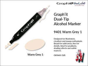 Marker alkoholowy Graph'it Dual-Tip Alcohol Marker, kolor: Warm Grey 1 9401