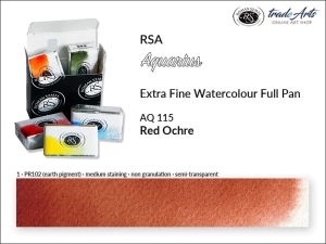 Farba akwarelowa pełna kostka Aquarius Full Pan RSA, kolor: Red Ochre 115