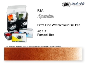 Farba akwarelowa pełna kostka Aquarius Full Pan RSA, kolor: Pompeii Red 117
