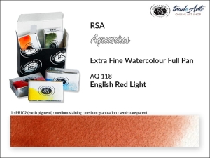 Farba akwarelowa pełna kostka Aquarius Full Pan RSA, kolor: English Red Light 118