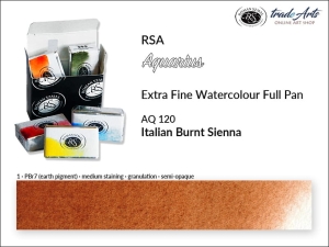 Farba akwarelowa pełna kostka Aquarius Full Pan RSA, kolor: Italian Burnt Sienna 120