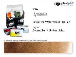 Farba akwarelowa pełna kostka Aquarius Full Pan RSA, kolor: Cyprus Burnt Umber Light 127