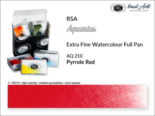 Farba akwarelowa Aquarius Pyrrole Red 210, kostka akwarelowa pełna Aquarius Pyrrole Red 210, Aquarius  Pyrrole Red 210 pełna kostka akwarelowa, farba akwarelowe pełna kostka Aquarius RSA, akwarele, kostki akwarelowe,