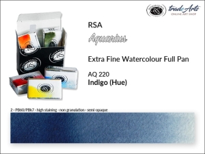 Farba akwarelowa pełna kostka Aquarius Full Pan RSA, kolor: Indigo (Hue) 220