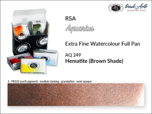 Farba akwarelowa pełna kostka Aquarius Full Pan RSA, kolor: Hematite  Brown Shade 249