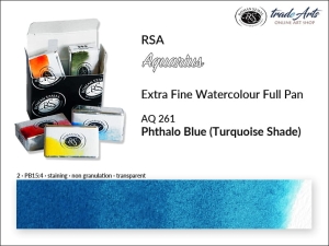 Farba akwarelowa pełna kostka Aquarius Full Pan RSA, kolor: Phthalo Blue (Turquoise Shade) 261
