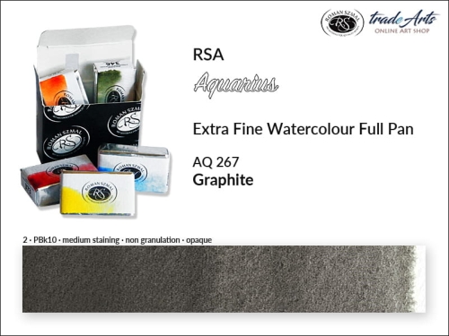 Farba akwarelowa Aquarius Graphite 267, kostka full pan Aquarius Graphite 267, Aquarius Graphite 267 pełna kostka akwarelowa, farby akwarelowe, pełna kostka Aquarius RSA,