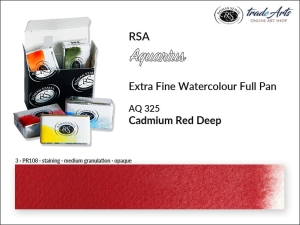 Farba akwarelowa pełna kostka Aquarius Full Pan RSA, kolor: Cadmium Red Deep 325