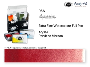 Farba akwarelowa pełna kostka Full Pan Aquarius RSA, kolor: Perylene Maroon 326