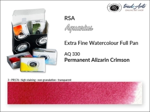 Farba akwarelowa pełna kostka Aquarius Full Pan RSA, kolor: Permanent Alizarin Crimson 330
