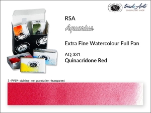 Farba akwarelowa pełna kostka Aquarius Full Pan RSA, kolor: Quinacridone Red 331
