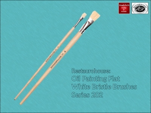 Pędzel do farb olejnych płaski, naturalna szczecina Restaurohouse, seria 202/18