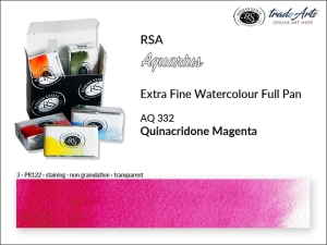 Farba akwarelowa pełna kostka Aquarius Full Pan RSA, kolor: Quinacridone Magenta 332