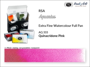 Farba akwarelowa pełna kostka Aquarius Full Pan RSA, kolor: Quinacridone Pink 333