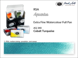 Farba akwarelowa pełna kostka Aquarius Full Pan RSA, kolor: Cobalt Turquoise 340