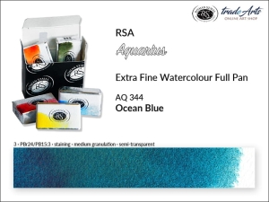 Farba akwarelowa pełna kostka Aquarius Full Pan RSA, kolor: Ocean Blue 344