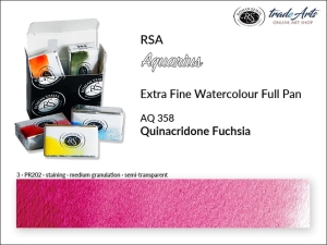 Farba akwarelowa pełna kostka Aquarius Full Pan RSA, kolor: Quinacridone Fuchsia 358