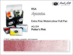 Farba akwarelowa pełna kostka Aquarius Full Pan RSA, kolor: Potter's Pink 359