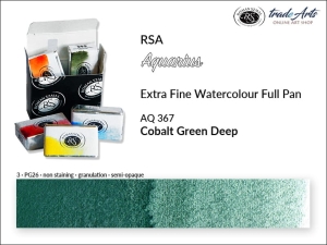 Farba akwarelowa pełna kostka Aquarius Full Pan RSA, kolor: Cobalt Green Deep 367
