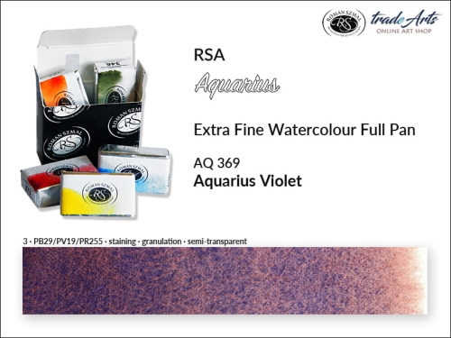 Farba akwarelowa Aquarius Aquarius Violet 369, kostka akwarelowa pełna Aquarius Aquarius Violet 369, Aquarius  Violet 369 pełna kostka akwarelowa, farba akwarelowe pełna kostka Aquarius RSA, akwarele, kostki akwarelowe,