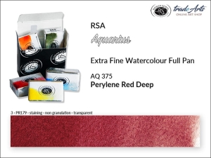 Farba akwarelowa pełna kostka Aquarius Full Pan RSA, kolor: Perylene Red Deep 375