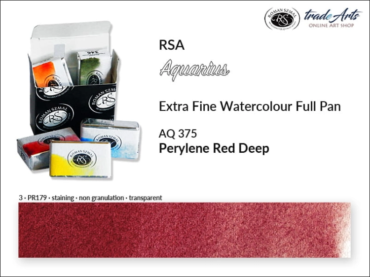 Farba akwarelowa Aquarius Perylene Red Deep 375, kostka akwarelowa pełna Aquarius Perylene Red Deep 375, Perylene Red Deep 375 pełna kostka akwarelowa, farba akwarelowe pełna kostka Aquarius RSA, akwarele, kostki akwarelowe,