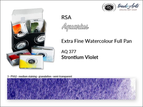 Farba akwarelowa Aquarius Strontium Violet 377, kostka akwarelowa pełna Aquarius Strontium Violet 377, Strontium Violet 377 pełna kostka akwarelowa, farba akwarelowe pełna kostka Aquarius RSA, akwarele, kostki akwarelowe,