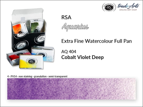 Farba akwarelowa Aquarius Cobalt Violet Deep 404, kostka akwarelowa pełna Aquarius Cobalt Violet Deep 404, Aquarius  Cobalt Violet Deep 404 pełna kostka akwarelowa, farba akwarelowe pełna kostka Aquarius RSA, akwarele, kostki akwarelowe,