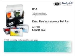 Farba akwarelowa pełna kostka Aquarius Full Pan RSA, kolor: Cobalt Teal 408