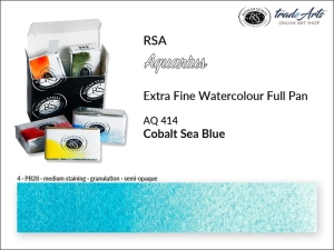 Farba akwarelowa pełna kostka Aquarius Full Pan RSA, kolor: Cobalt Sea Blue 414