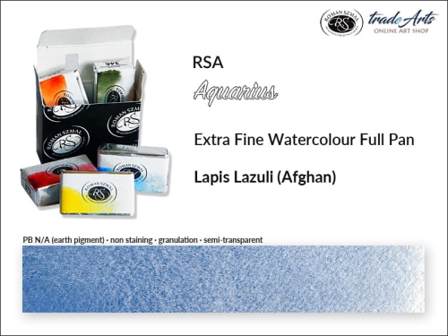 Farba akwarelowa Aquarius Lapis Lazuli Afghan, kostka akwarelowa pełna Aquarius Lapis Lazuli Afghan,  Aquarius  Lapis Lazuli Afghan pełna kostka akwarelowa, farba akwarelowa pełna kostka Aquarius RSA, akwarele, kostki akwarelowe,
