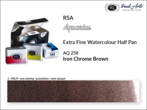 Farba akwarelowa półkostka Aquarius Half Pan RSA, kolor: Iron Chrome Brown 258 