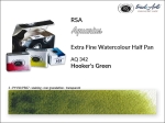 Farba akwarelowa półkostka Aquarius Half Pan RSA, kolor: Hooker's Green 342 